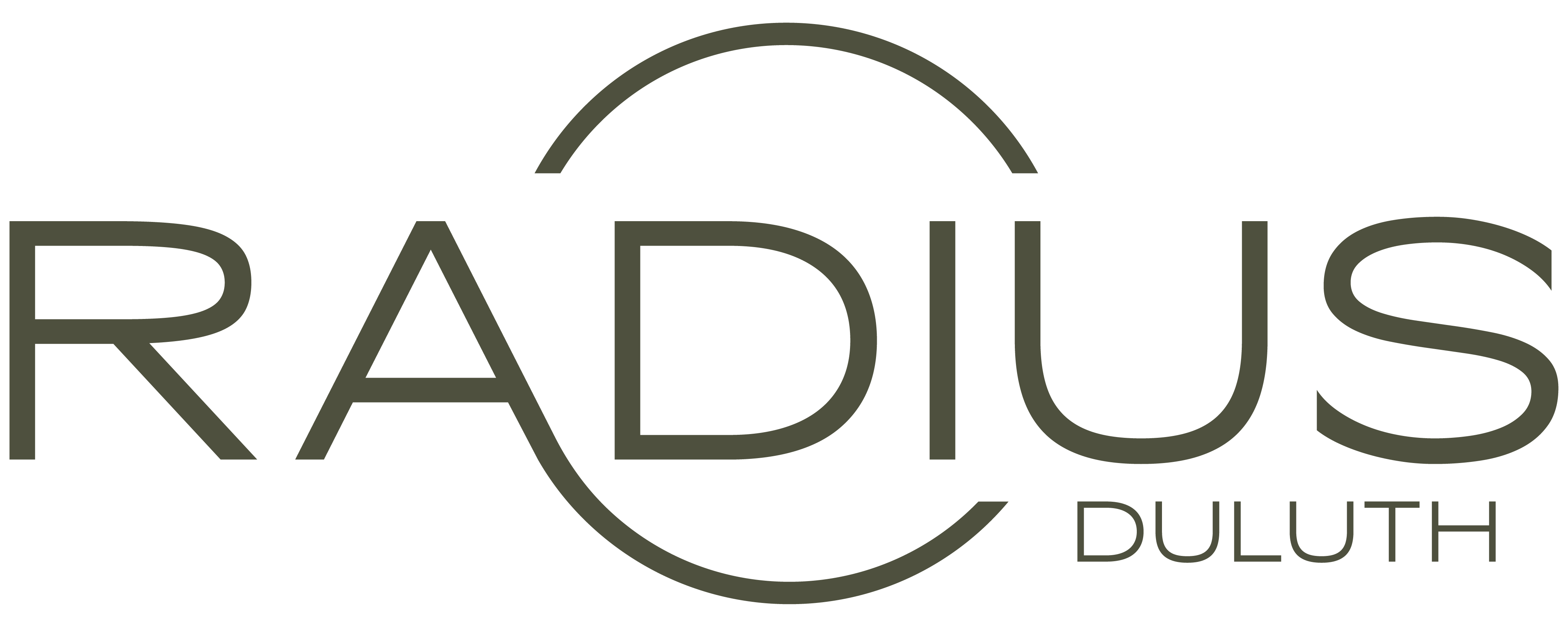 The image features the word "RADIUS" in large letters with a circular design around the letter "A".