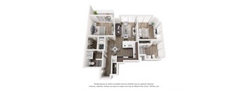 bedroom floor plan an open concept layout with a large closet and a balcony