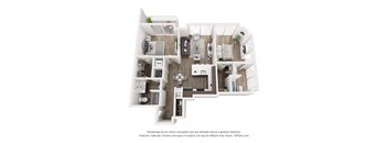 bedroom floor plan an open concept layout with a large closet and a balcony