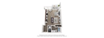 a floor plan of a 1 bedroom apartment