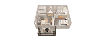 a floor plan of a house with a bedroom and a living room