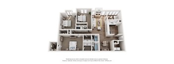 a 3d floor plan of a house with a bedroom
