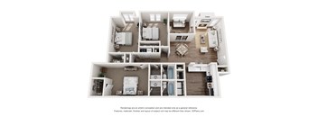a 3d rendering of a floor plan of a house