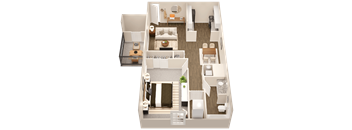 a floor plan of a house with a bedroom and a living room