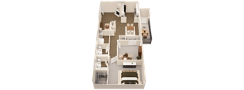 a 3d rendering of a floor plan of a house
