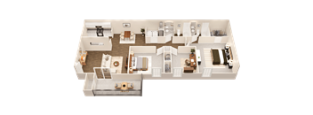 a 3d rendering of a floor plan of a house