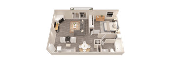 a1 floor plan  1 bedroom with 2 baths  129