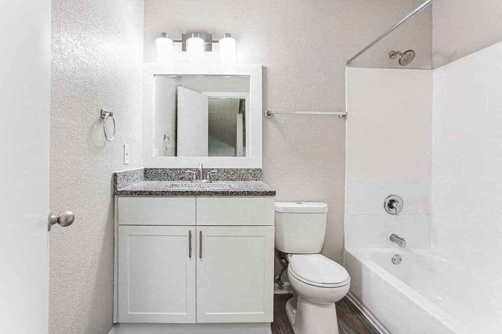 a bathroom with a sink toilet and a mirror
