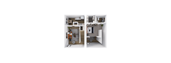 a rendering of the floor plan of a 2100 sq ft apartment