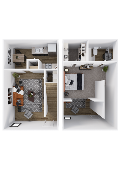 a rendering of the floor plan of a 2100 sq ft apartment