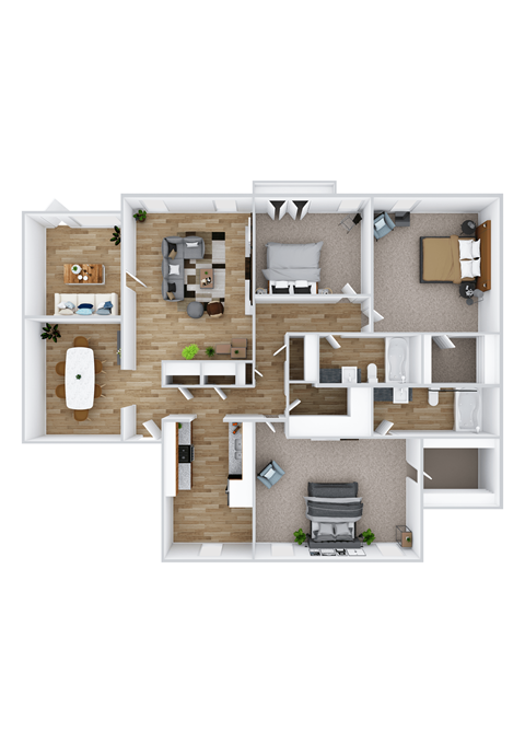 a floor plan of a house with a bedroom and a living room