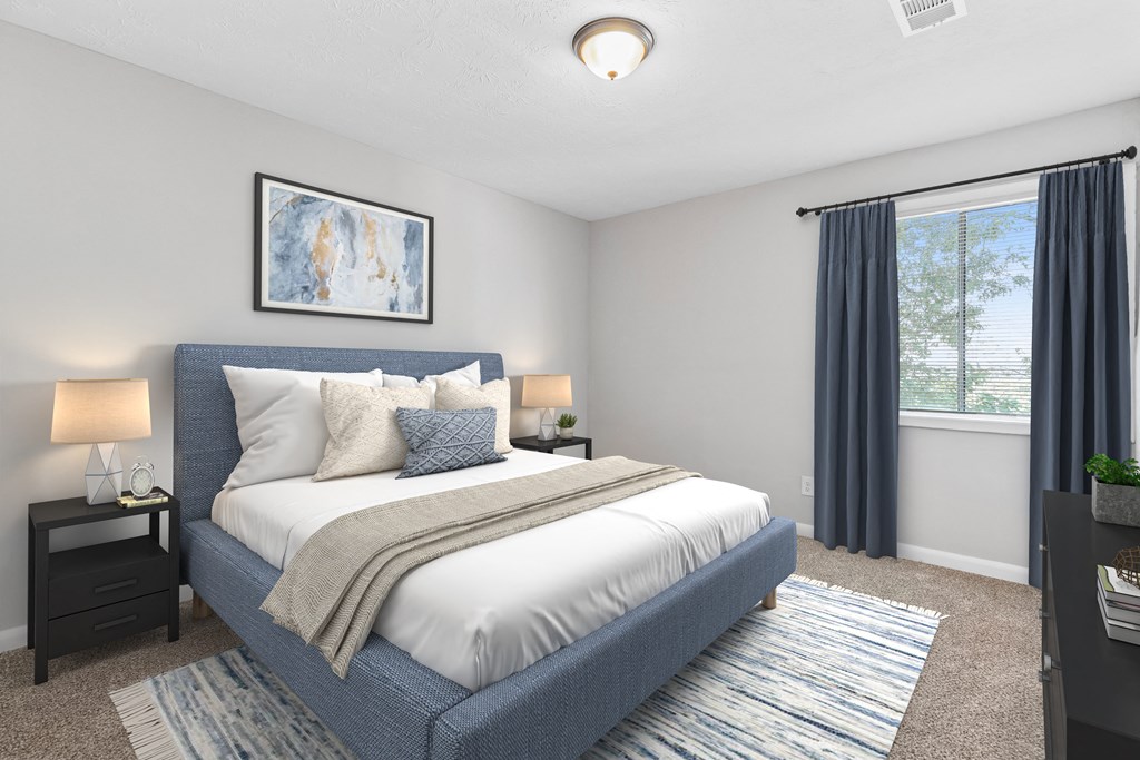 the preserve at ballantyne commons apartments bedroom with bed