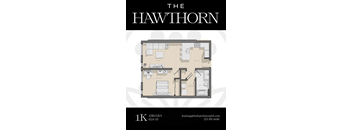 1K Hawthorn Floorplan at The Hawthorn, Philadelphia, Pennsylvania