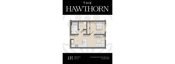1R Hawthorn Floorplan at The Hawthorn, Pennsylvania, 19131