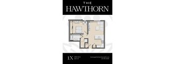 1X Hawthorn Floorplan at The Hawthorn, Philadelphia, PA