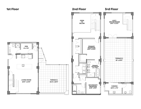 floor plan of the first and second floors of a house