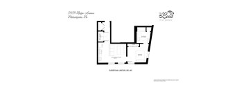 A black and white floor plan for a unit at The Lola.