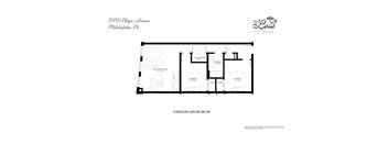 A floor plan for a unit at The Lola in Philadelphia.