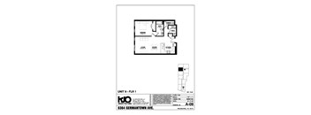 A drawing of a floor plan for a unit at KJO Architecture LLC.