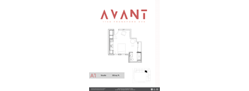 A floor plan for a studio apartment at 1148 Frankford Ave.