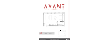A floor plan for a studio apartment at 1148 Frankford Ave.