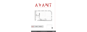A floor plan for a studio apartment at 1148 Frankford Ave.