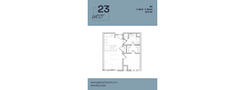 B1 Floor Plan at 23 West Apartments, Pennsylvania