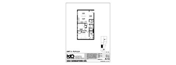 A drawing of a floor plan for a unit 3 - FLR 2,3,4.