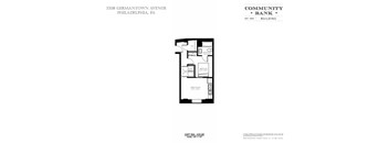 A floor plan for a Community Bank building located at 7208 Germantown Avenue, Philadelphia, PA.
