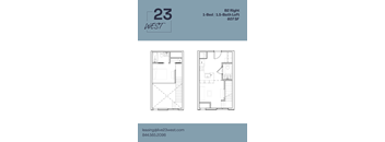 B2 Right Floor Plan at 23 West Apartments, Pennsylvania, 19123