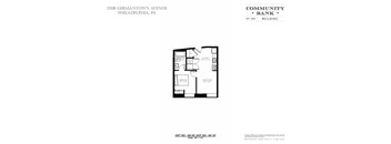 A floor plan for a Community Bank building in Philadelphia.