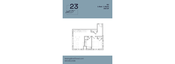 B3 Floor Plan at 23 West Apartments, Philadelphia, PA