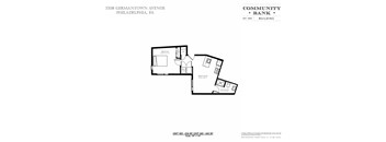 A floor plan for a Community Bank building located at 7208 Germantown Avenue, Philadelphia, PA.