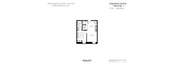 A floor plan for a Community Bank building located at 7208 Germantown Avenue, Philadelphia, PA.