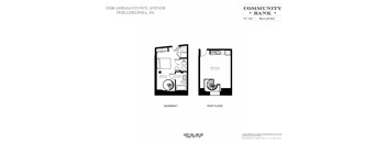 A floor plan for the Community Bank building at 7208 Germantown Avenue, Philadelphia, PA.