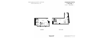 A floor plan for a Community Bank building located at 7208 Germantown Avenue, Philadelphia, PA.