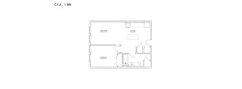 a floor plan of a home with a bedroom and a living room