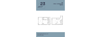 B9 Floor Plan at 23 West Apartments, Pennsylvania, 19123