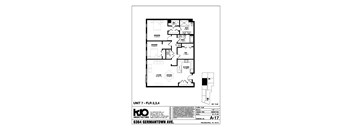 A drawing of a floor plan for a unit numbered 7.
