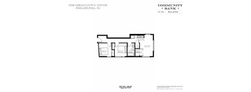 A floor plan for a Community Bank building located at 7208 Germantown Avenue, Philadelphia, PA.