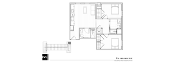 a floor plan of a home with a bedroom and a living room