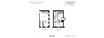 A floor plan for a Community Bank building located at 7208 Germantown Avenue, Philadelphia, PA.