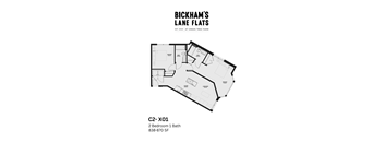 A floor plan for a property at Bickham's Lane Flats.