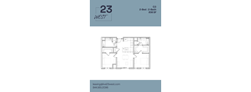 C3 Floor Plan at 23 West Apartments, Pennsylvania, 19123