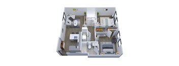 bedroom floor plan an in 3d