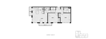 A black and white image of a floor plan for a building.