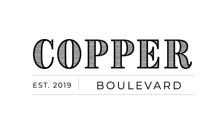 A logo with the word "COPPER" in large letters and "EST. 2019 | BOULEVARD" beneath it.