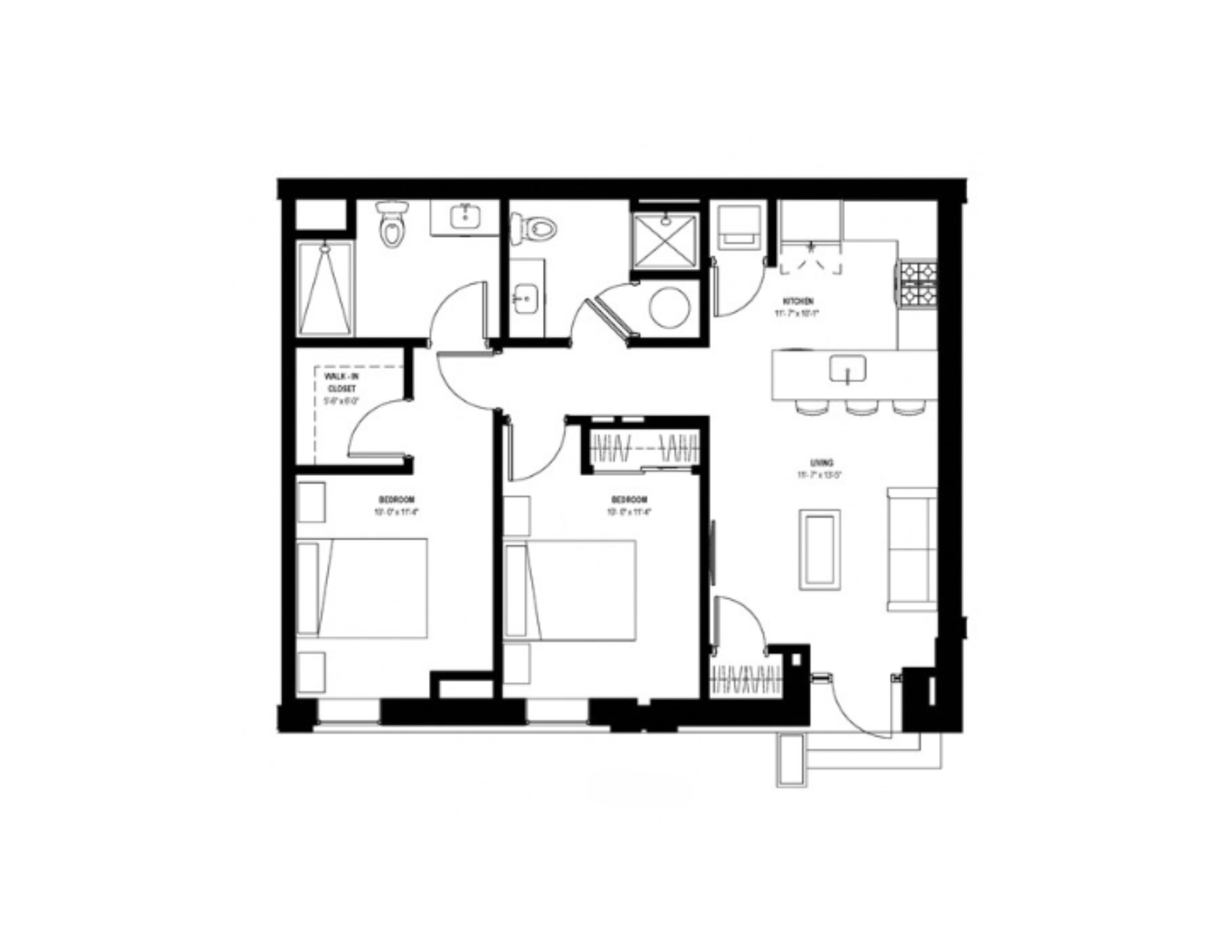 2 bedroom 2 bath at Glassworks, Philadelphia