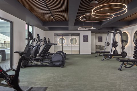 Gym with treadmills at 23 West Apartments, Pennsylvania, 19123