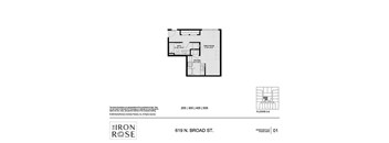 Studio Floorplan at Iron Rose Apartments, Philadelphia, PA
